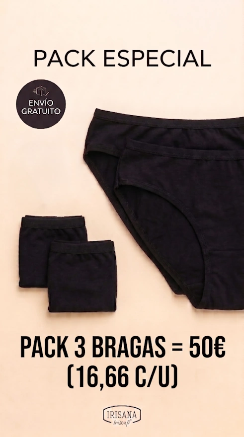 Pack 3 braguitas menstruales